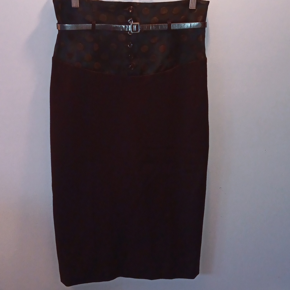 Betsey Johnson black high waisted midi skirt